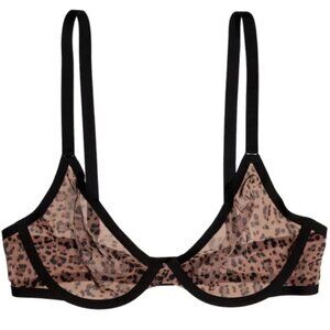 NWOT CUUP Leopard Print Mesh Unlined Bra